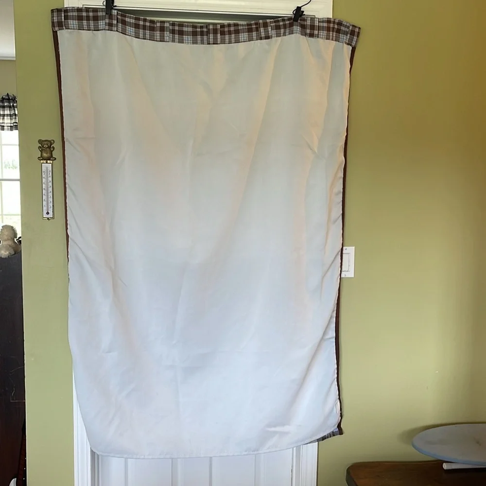 Pottery Barn Madras Patchwork Drapes - Blue Brown Plaid - 1pair 42.5” X 59.5”